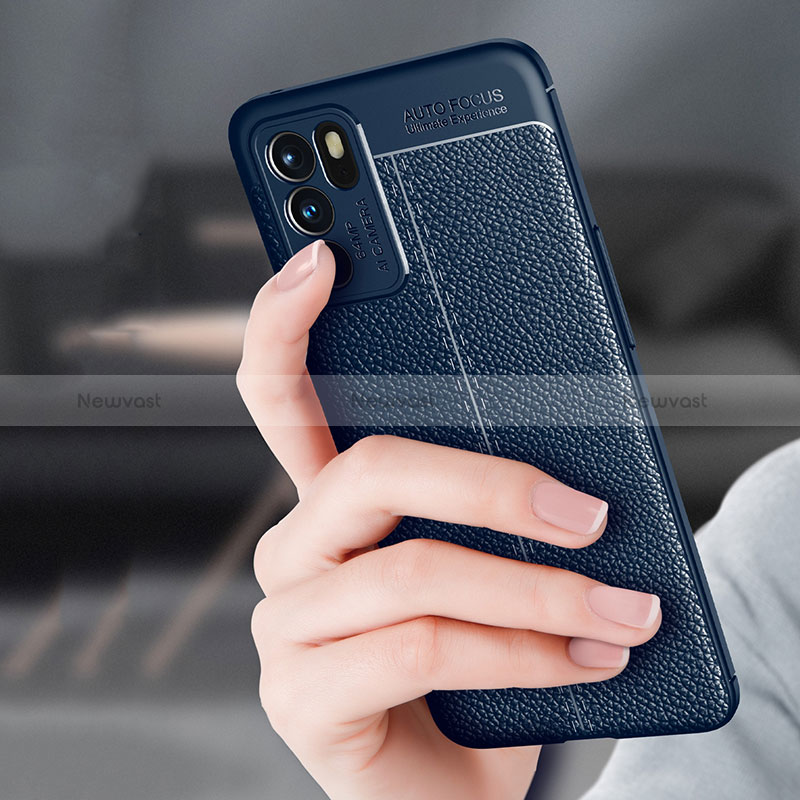 Soft Silicone Gel Leather Snap On Case Cover S02 for Oppo Reno6 5G