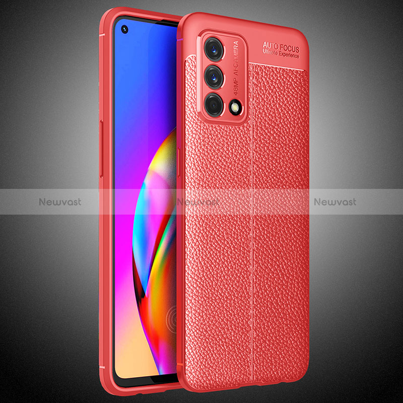 Soft Silicone Gel Leather Snap On Case Cover S02 for Oppo Reno6 Lite Red