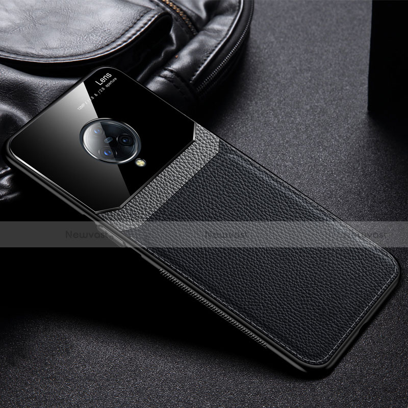 Soft Silicone Gel Leather Snap On Case Cover S02 for Vivo Nex 3S Black