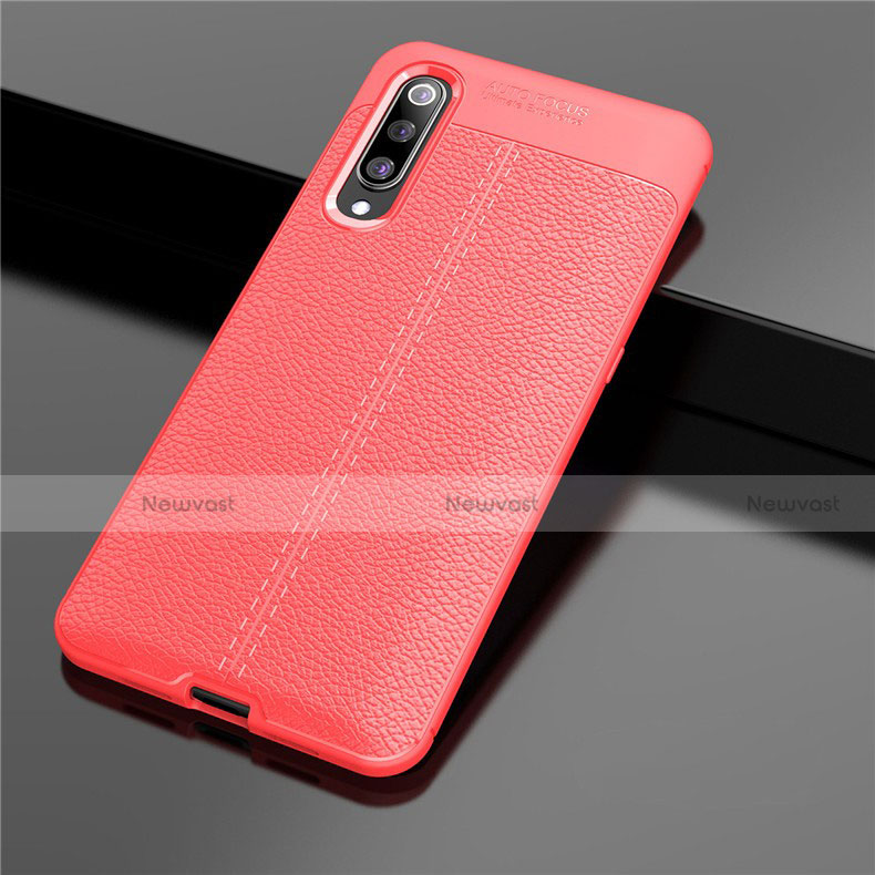 Soft Silicone Gel Leather Snap On Case Cover S02 for Xiaomi Mi A3 Lite Red