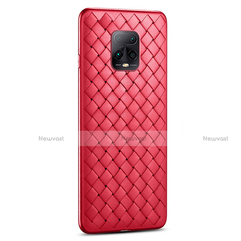 Soft Silicone Gel Leather Snap On Case Cover S02 for Xiaomi Redmi 10X Pro 5G Red