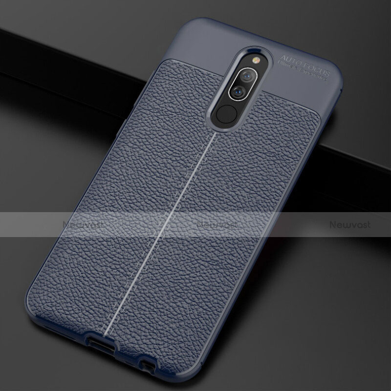 Soft Silicone Gel Leather Snap On Case Cover S02 for Xiaomi Redmi 8 Blue