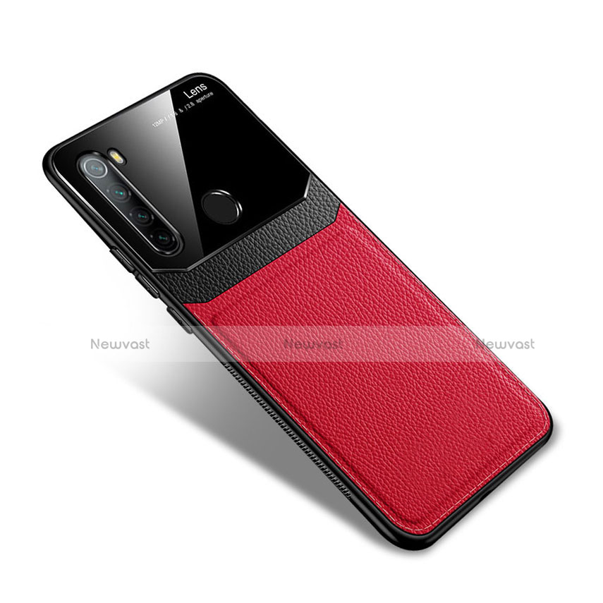 Soft Silicone Gel Leather Snap On Case Cover S02 for Xiaomi Redmi Note 8T Red