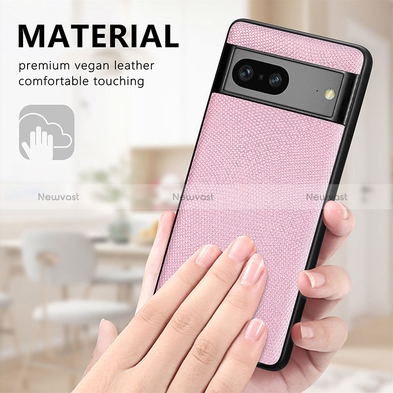 Soft Silicone Gel Leather Snap On Case Cover S02D for Google Pixel 7 5G