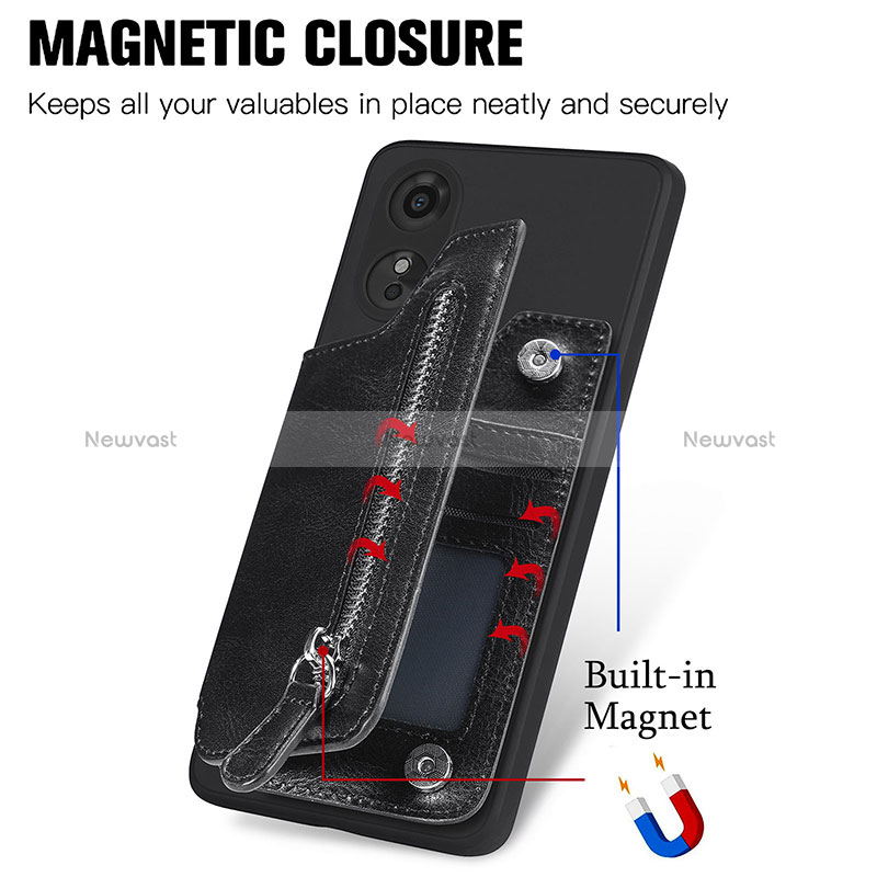 Soft Silicone Gel Leather Snap On Case Cover S02D for Oppo A17