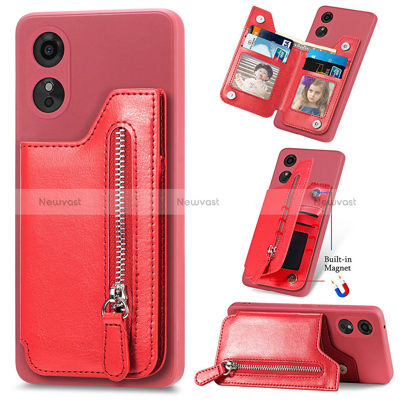 Soft Silicone Gel Leather Snap On Case Cover S02D for Oppo A17