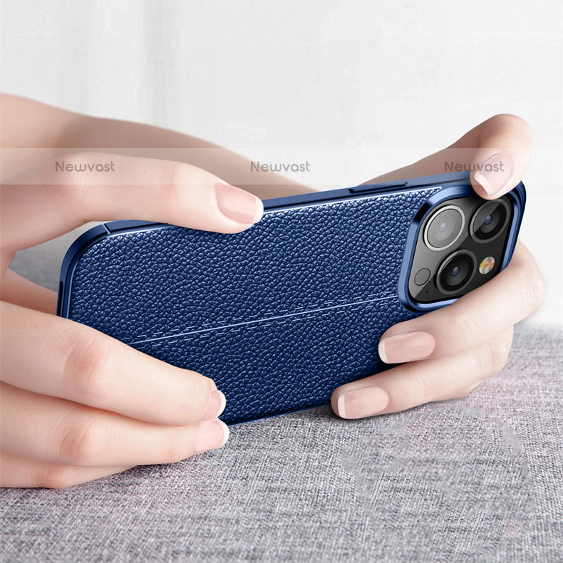 Soft Silicone Gel Leather Snap On Case Cover S03 for Apple iPhone 15 Pro