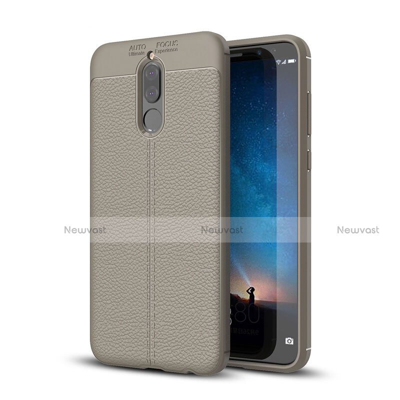 Soft Silicone Gel Leather Snap On Case Cover S03 for Huawei Mate 10 Lite Gray