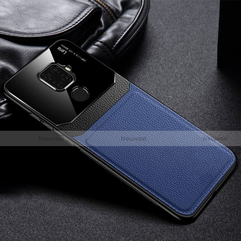 Soft Silicone Gel Leather Snap On Case Cover S03 for Huawei Nova 5i Pro Blue