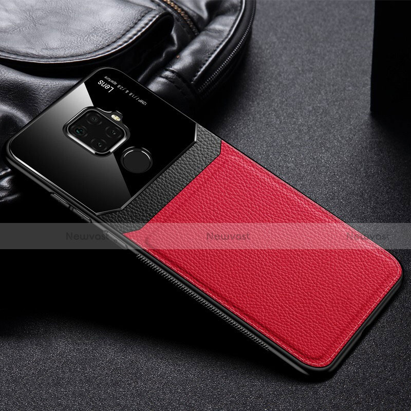 Soft Silicone Gel Leather Snap On Case Cover S03 for Huawei Nova 5z Red