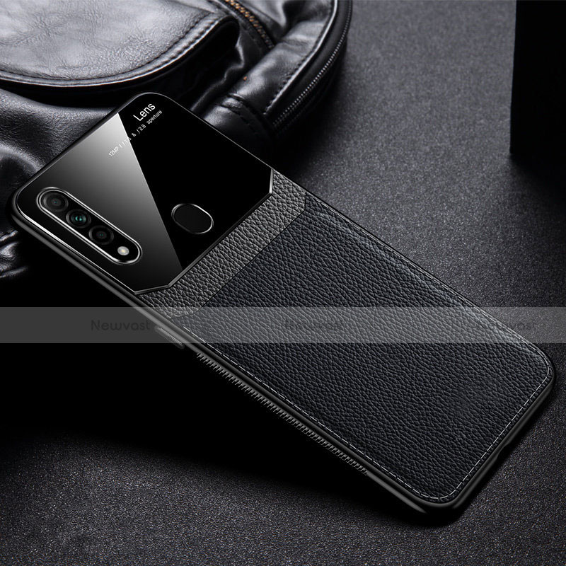 Soft Silicone Gel Leather Snap On Case Cover S03 for Oppo A31 Black