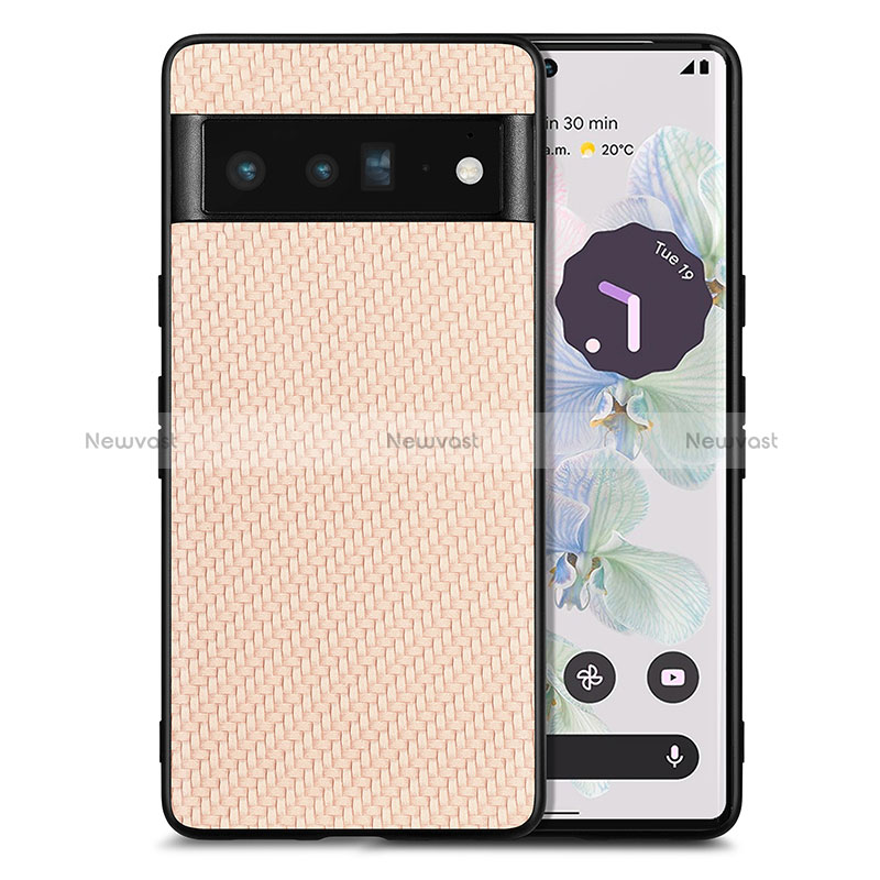 Soft Silicone Gel Leather Snap On Case Cover S03D for Google Pixel 6 Pro 5G