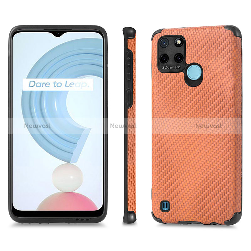 Soft Silicone Gel Leather Snap On Case Cover S03D for Realme C25Y India