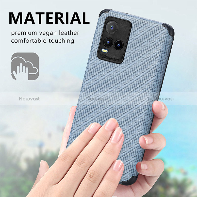 Soft Silicone Gel Leather Snap On Case Cover S03D for Vivo Y21G