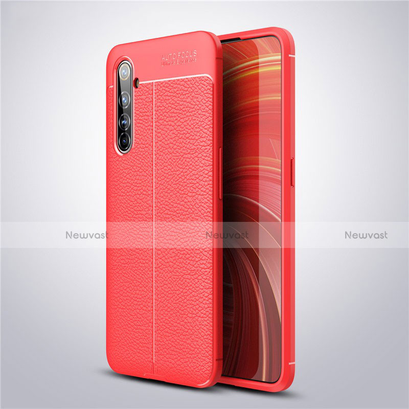 Soft Silicone Gel Leather Snap On Case Cover S04 for Realme X50 Pro 5G Red