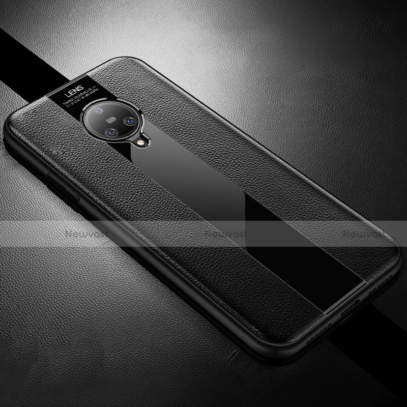 Soft Silicone Gel Leather Snap On Case Cover S04 for Vivo Nex 3S Black