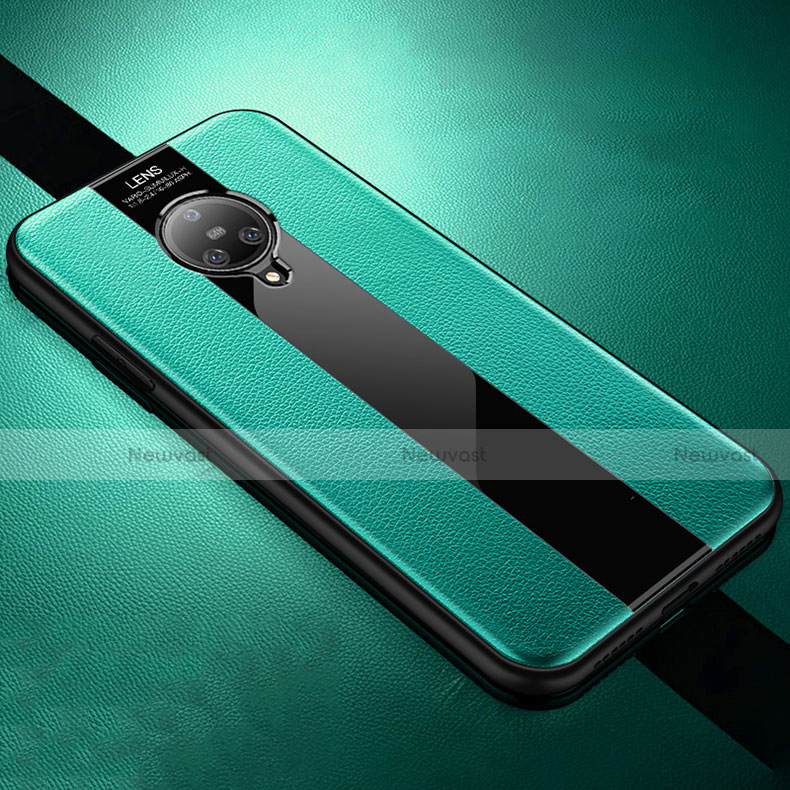 Soft Silicone Gel Leather Snap On Case Cover S04 for Vivo Nex 3S Green