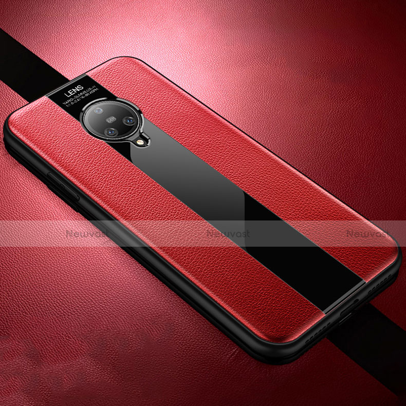 Soft Silicone Gel Leather Snap On Case Cover S04 for Vivo Nex 3S Red