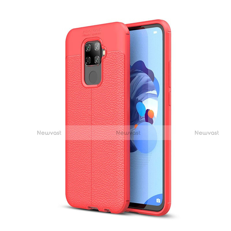 Soft Silicone Gel Leather Snap On Case Cover S05 for Huawei Nova 5i Pro Red