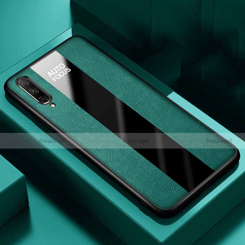 Soft Silicone Gel Leather Snap On Case Cover S05 for Huawei P Smart Pro (2019) Green