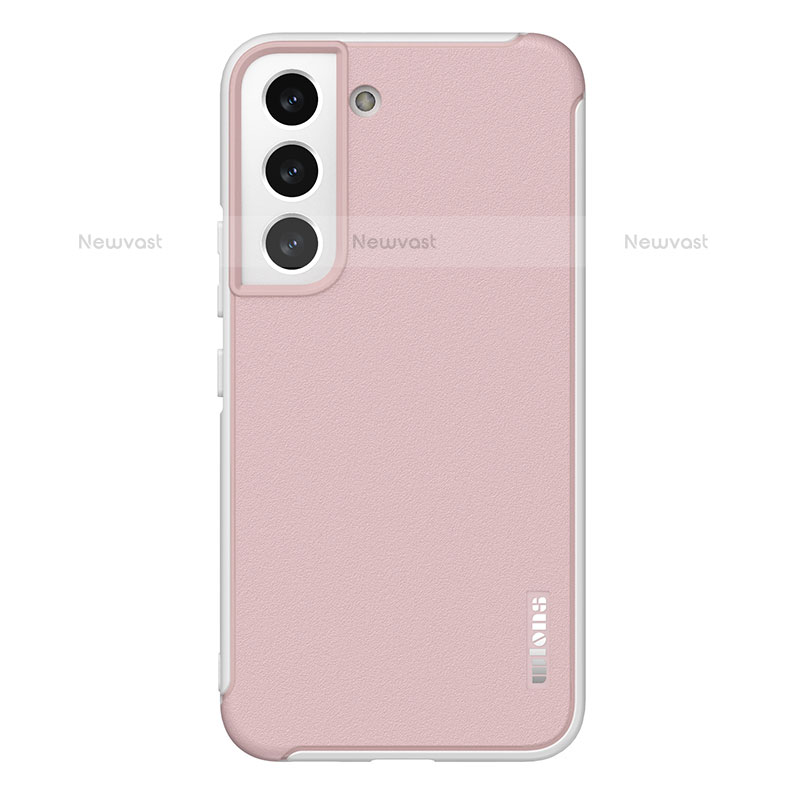 Soft Silicone Gel Leather Snap On Case Cover S05 for Samsung Galaxy S22 5G Pink