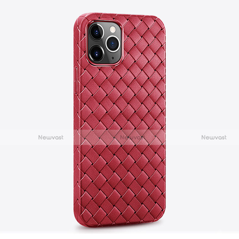 Soft Silicone Gel Leather Snap On Case Cover S06 for Apple iPhone 14 Pro Max Red