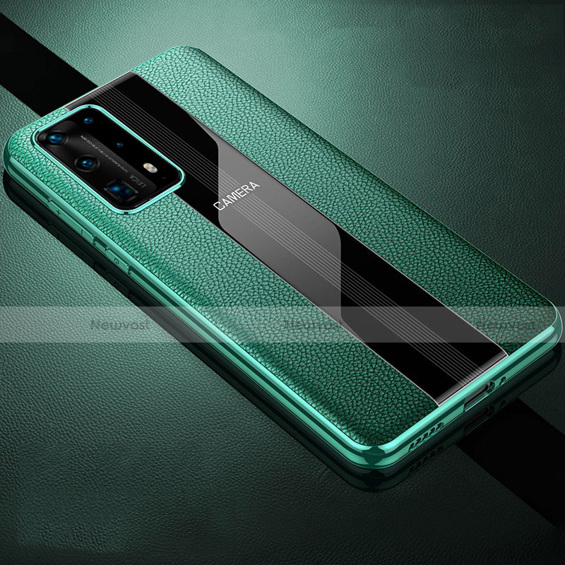 Soft Silicone Gel Leather Snap On Case Cover S06 for Huawei P40 Pro+ Plus Green