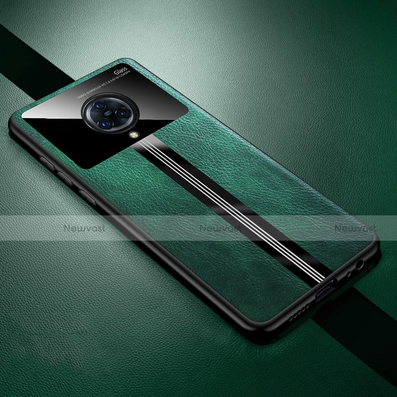 Soft Silicone Gel Leather Snap On Case Cover S06 for Vivo Nex 3 5G Green