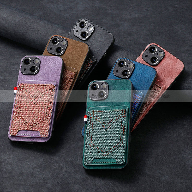 Soft Silicone Gel Leather Snap On Case Cover SD1 for Apple iPhone 15