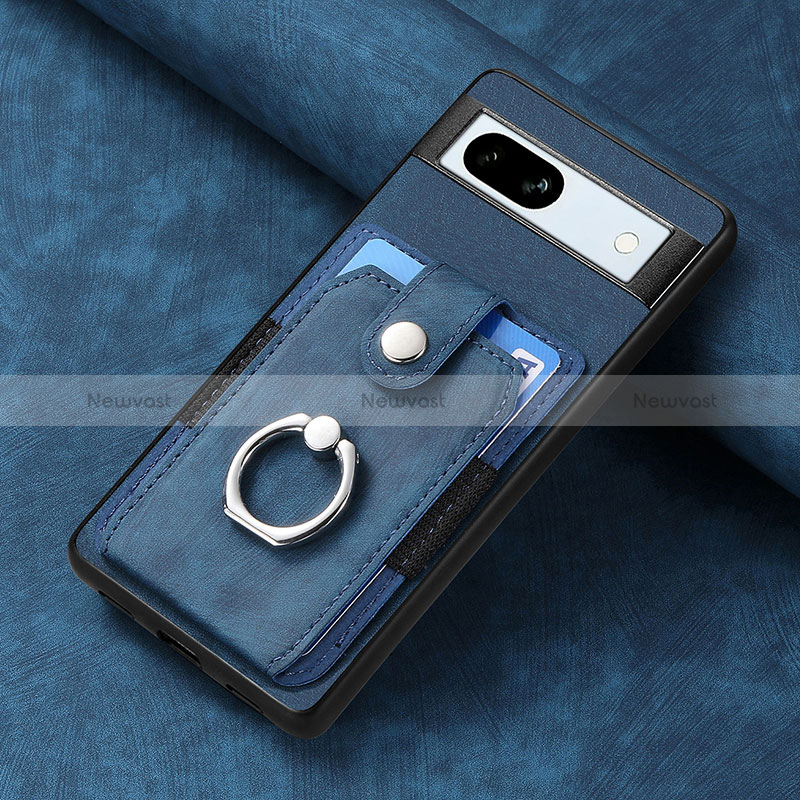 Soft Silicone Gel Leather Snap On Case Cover SD1 for Google Pixel 7a 5G Blue