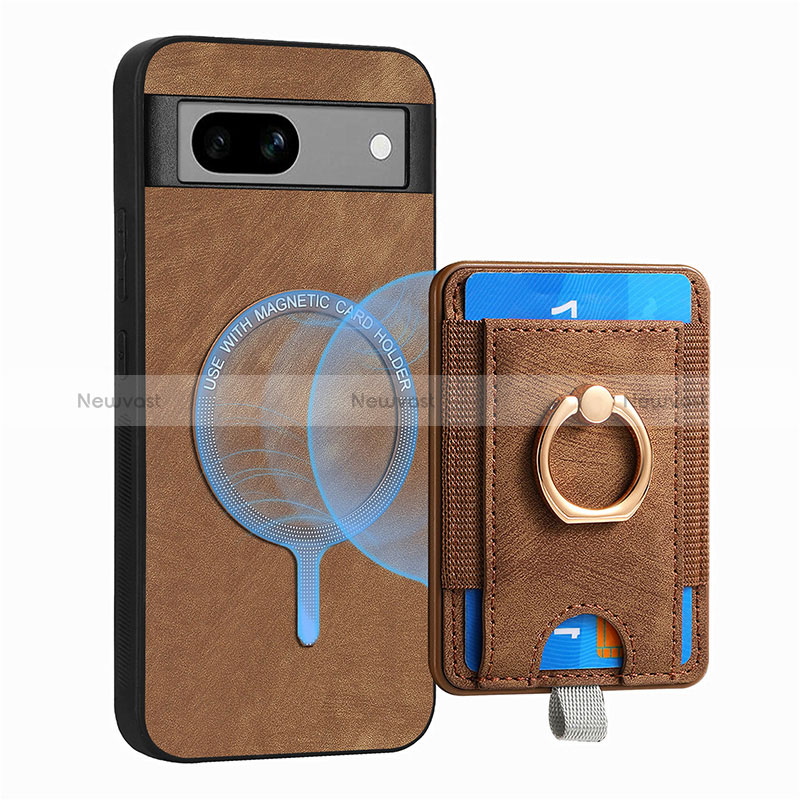 Soft Silicone Gel Leather Snap On Case Cover SD1 for Google Pixel 7a 5G Brown