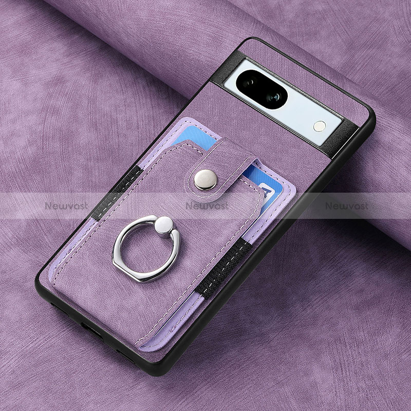 Soft Silicone Gel Leather Snap On Case Cover SD1 for Google Pixel 7a 5G Clove Purple