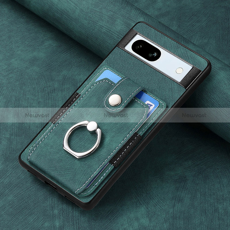 Soft Silicone Gel Leather Snap On Case Cover SD1 for Google Pixel 7a 5G Green