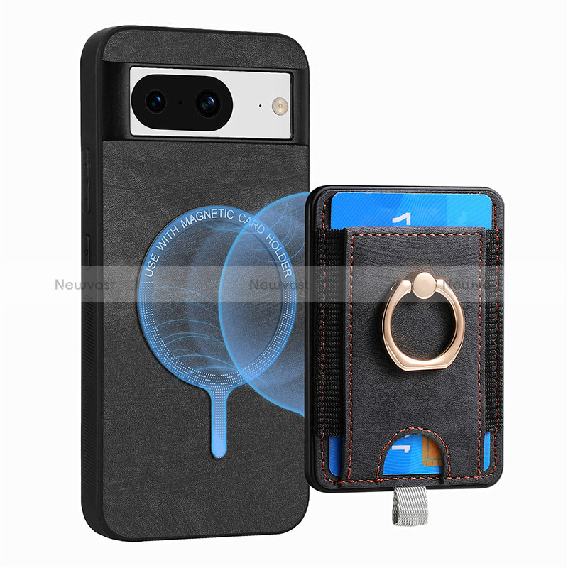 Soft Silicone Gel Leather Snap On Case Cover SD1 for Google Pixel 8 5G Black