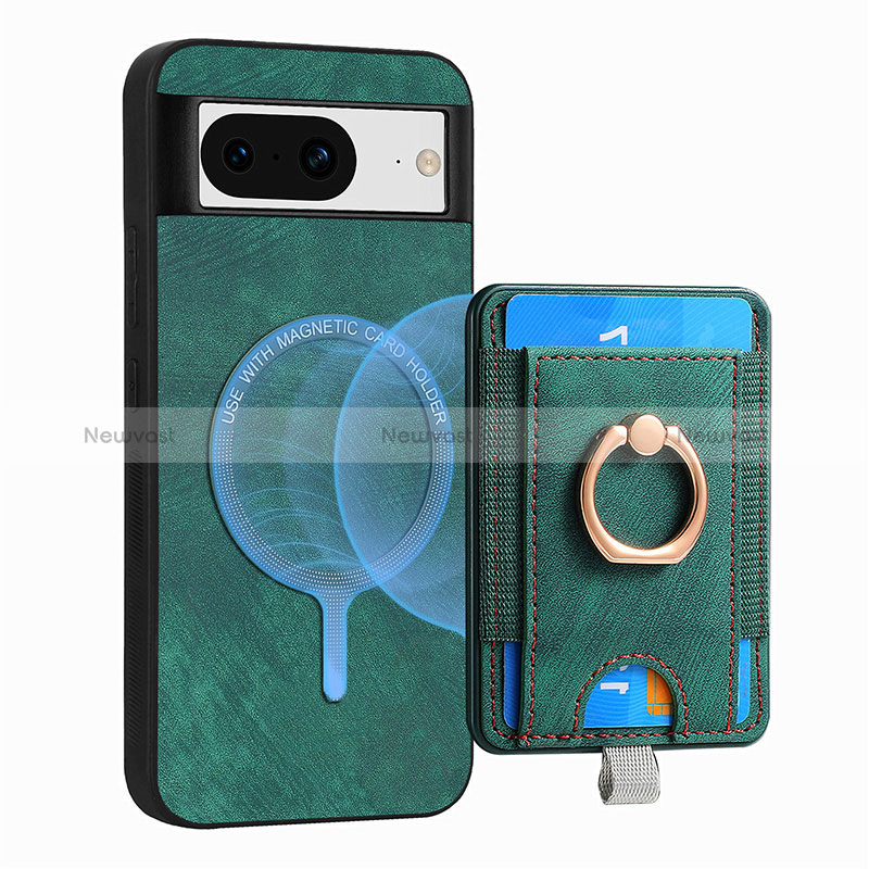 Soft Silicone Gel Leather Snap On Case Cover SD1 for Google Pixel 8 5G Green