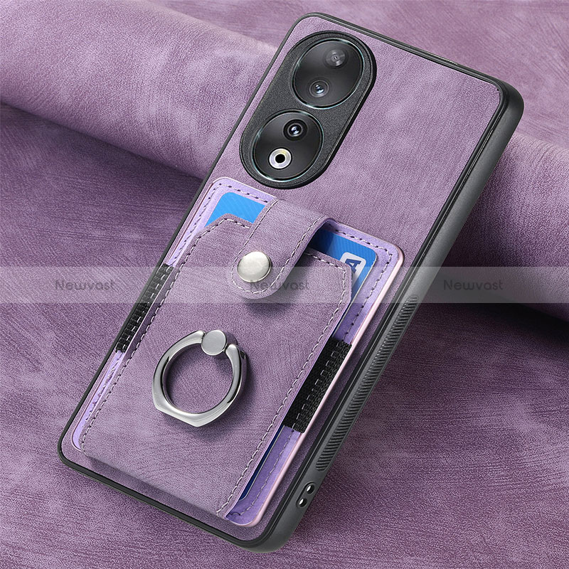 Soft Silicone Gel Leather Snap On Case Cover SD1 for Huawei Honor 90 5G Clove Purple