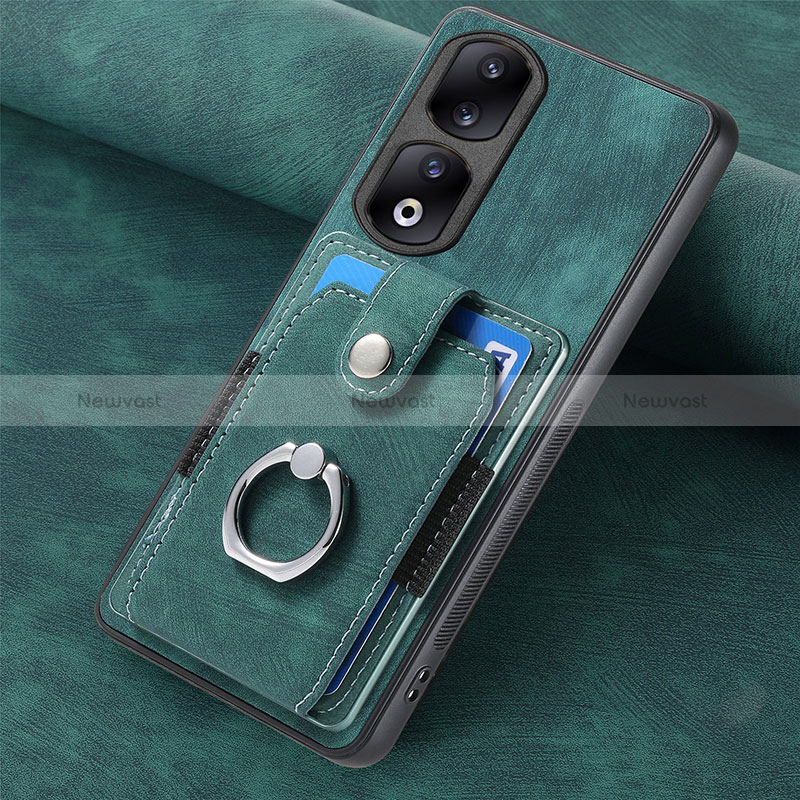 Soft Silicone Gel Leather Snap On Case Cover SD1 for Huawei Honor 90 Pro 5G Green