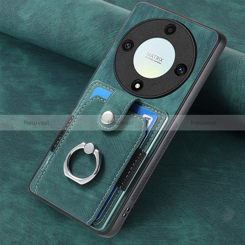 Soft Silicone Gel Leather Snap On Case Cover SD1 for Huawei Honor Magic5 Lite 5G Green