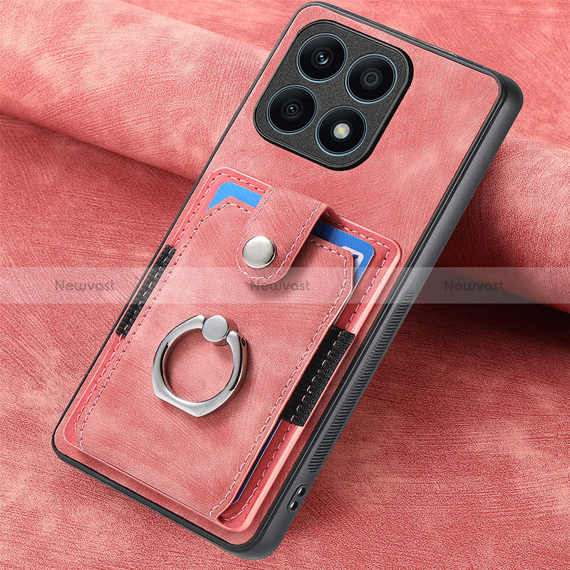 Soft Silicone Gel Leather Snap On Case Cover SD1 for Huawei Honor X8a 4G Pink