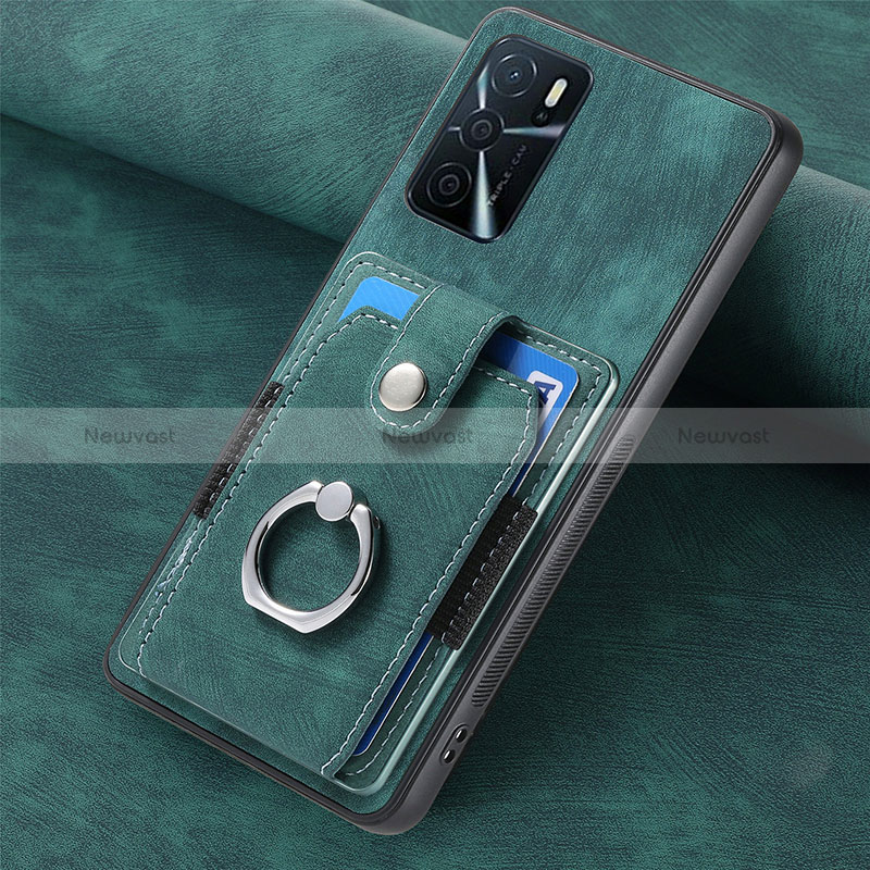 Soft Silicone Gel Leather Snap On Case Cover SD1 for Oppo A16 Green