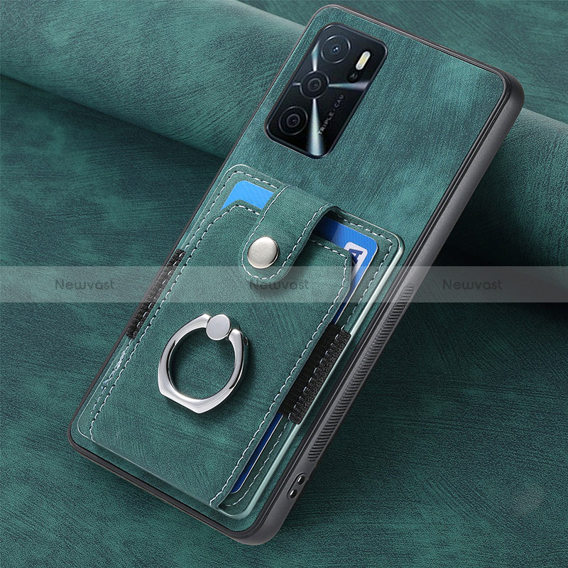 Soft Silicone Gel Leather Snap On Case Cover SD1 for Oppo A16s Green