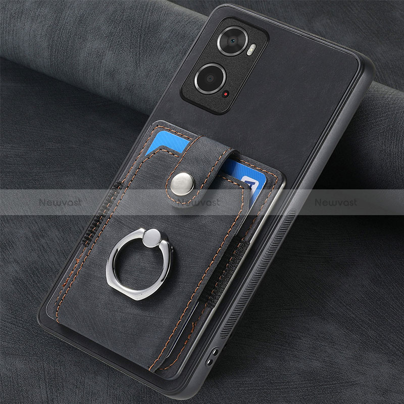 Soft Silicone Gel Leather Snap On Case Cover SD1 for Oppo A36 Black