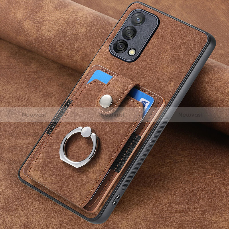 Soft Silicone Gel Leather Snap On Case Cover SD1 for Oppo F19 Brown