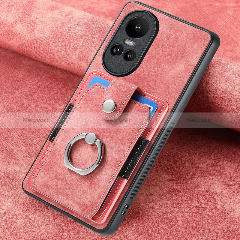 Soft Silicone Gel Leather Snap On Case Cover SD1 for Oppo Reno10 Pro 5G Pink