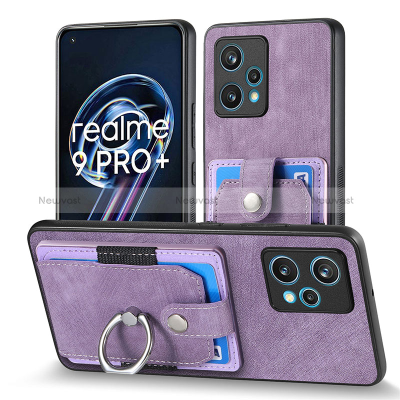 Soft Silicone Gel Leather Snap On Case Cover SD1 for Realme 9 4G Clove Purple