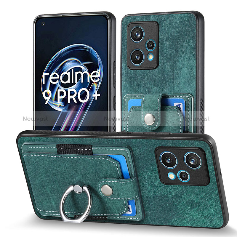 Soft Silicone Gel Leather Snap On Case Cover SD1 for Realme 9 4G Green