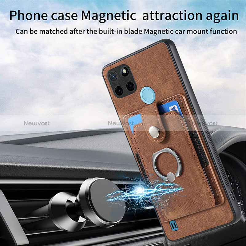 Soft Silicone Gel Leather Snap On Case Cover SD1 for Realme C25Y India