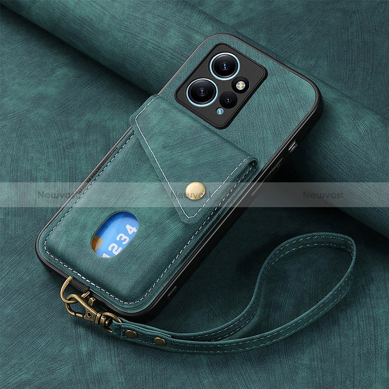 Soft Silicone Gel Leather Snap On Case Cover SD1 for Xiaomi Redmi Note 12 4G Green