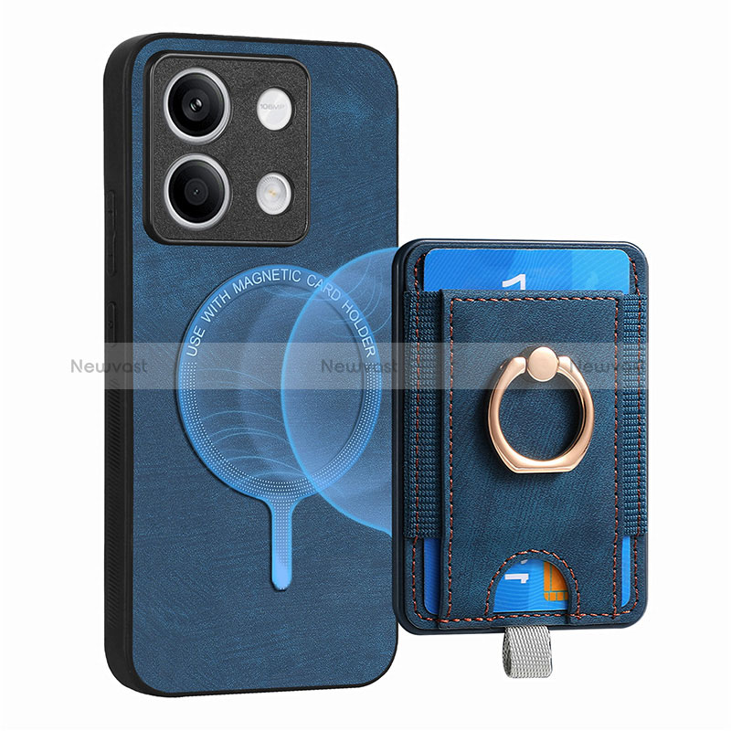 Soft Silicone Gel Leather Snap On Case Cover SD1 for Xiaomi Redmi Note 13 5G Blue