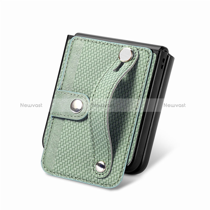 Soft Silicone Gel Leather Snap On Case Cover SD10 for Motorola Moto Razr 40 Ultra 5G Green